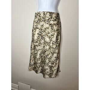 SIMPLEE cheetah print satin midi skirt